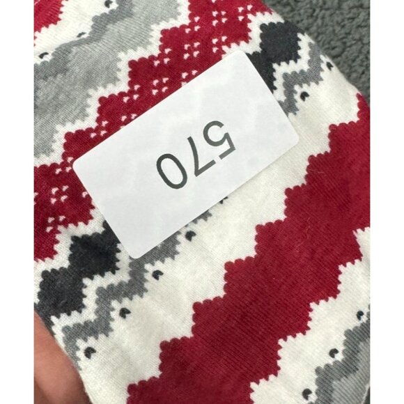 Gymboree Baby Girls Knit Leggings 6-12 Months Red & Gray Zigzag Pattern Holiday - Picture 4 of 5